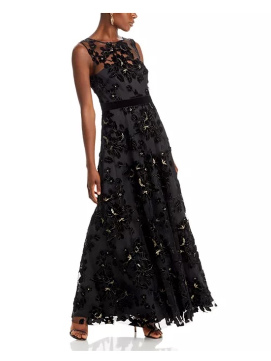Eliza J Dresses & Skirts - Eliza J Black Flocked Tulle Maxi Gown